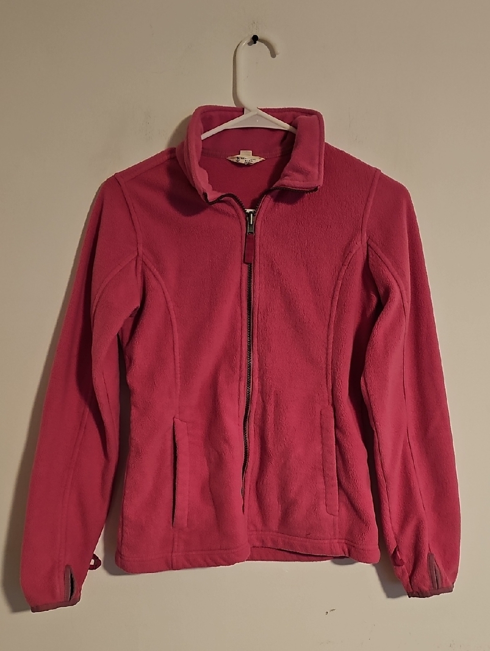Lands' End Hot Pink Fleece Zip Jacket